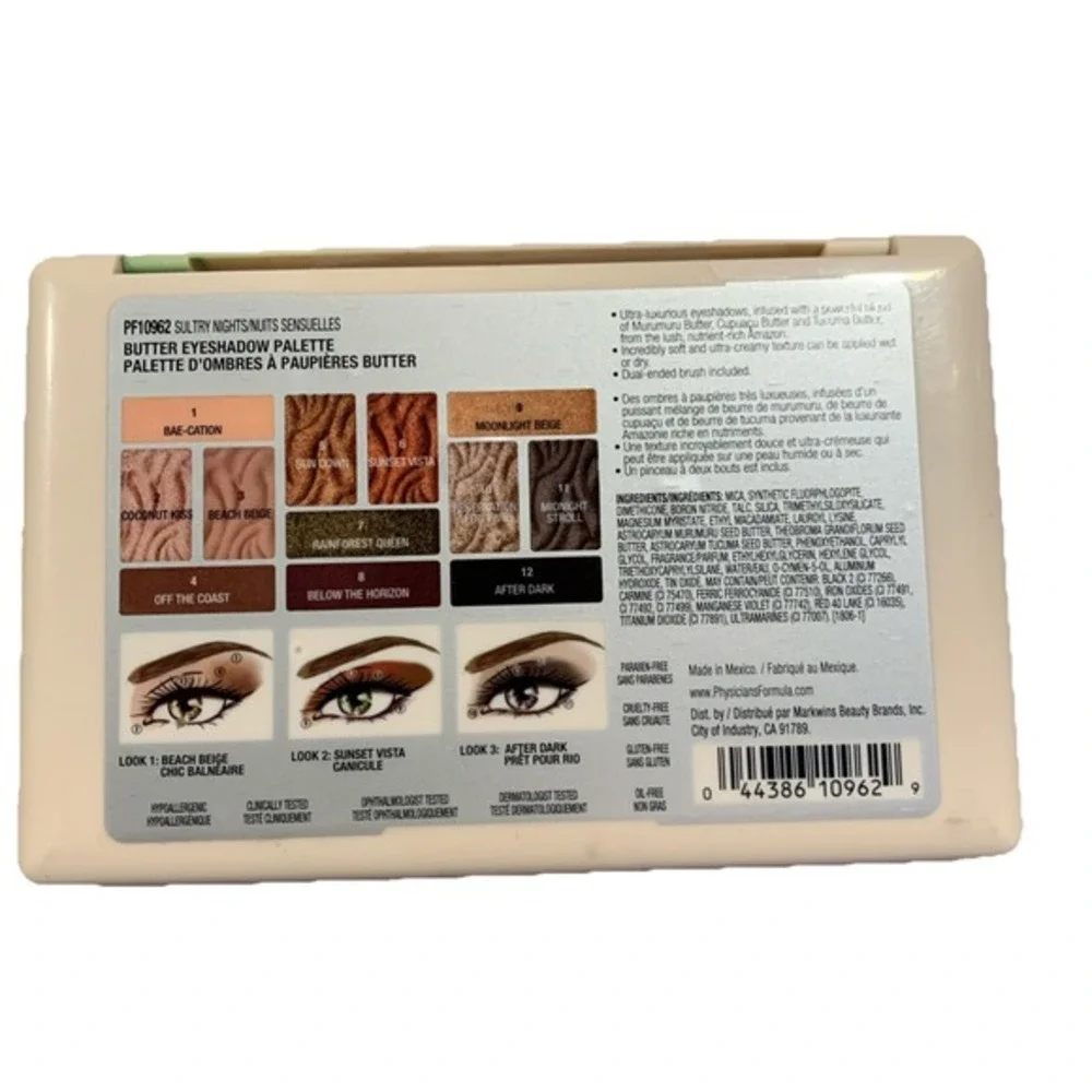 Physicians Formula Sultry Nights Butter Eyeshadow.‎ 3 Color Palettes In One. New